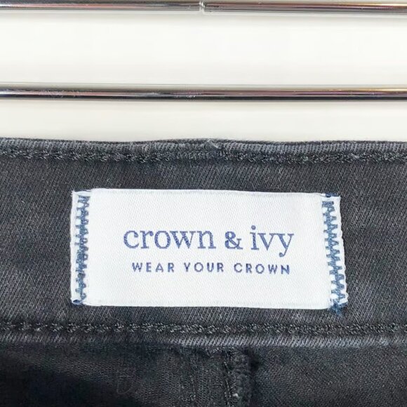 Crown Ivy Plus Size 20W Jeans Black Skinny Denim Stretch Pockets Mid Rise - Picture 3 of 3